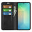 For Samsung Galaxy S25 Case Skin-Touch Leather Wallet Phone Cover - Black - 2