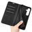For Samsung Galaxy S25 Case Skin-Touch Leather Wallet Phone Cover - Black - 5