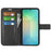 For Samsung Galaxy S25 Stand Case Anti-Scratch Calf Texture Leather Phone Cover - Black - 2