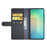 For Samsung Galaxy S25 Case Genuine Split Leather Phone Cover with Wallet Stand - Black - 2