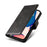For iPhone 16 Pro Case Calf Texture Magnetic Clasp Wallet PU Leather Phone Cover - Black - 6