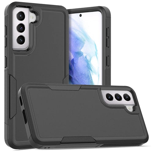 For Samsung Galaxy S21 5G / S21 4G Case 2-in-1 PC+TPU Shockproof Phone Cover - Black - 1