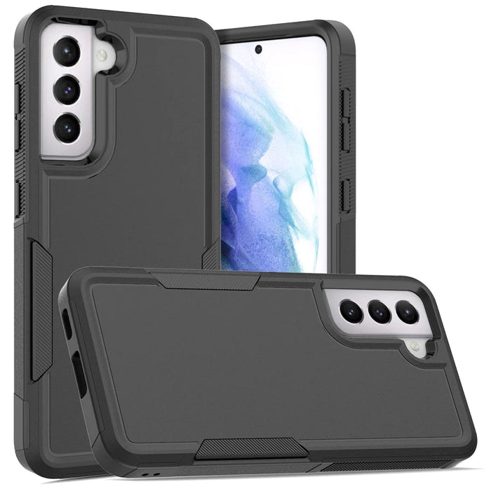 For Samsung Galaxy S21 5G / S21 4G Case 2-in-1 PC+TPU Shockproof Phone Cover - Black - 1