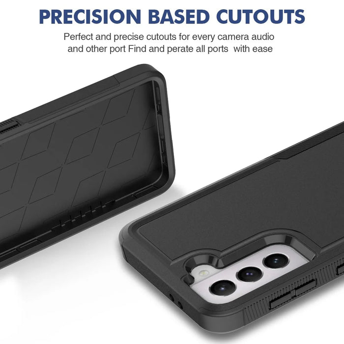 For Samsung Galaxy S21 5G / S21 4G Case 2-in-1 PC+TPU Shockproof Phone Cover - Black - 2