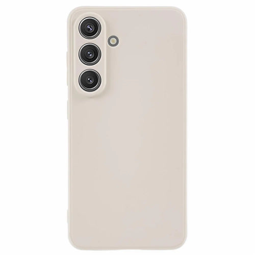 For Samsung Galaxy S25 Case Precise Cut-Outs Straight Edge TPU Shockproof Phone Cover - White - 1