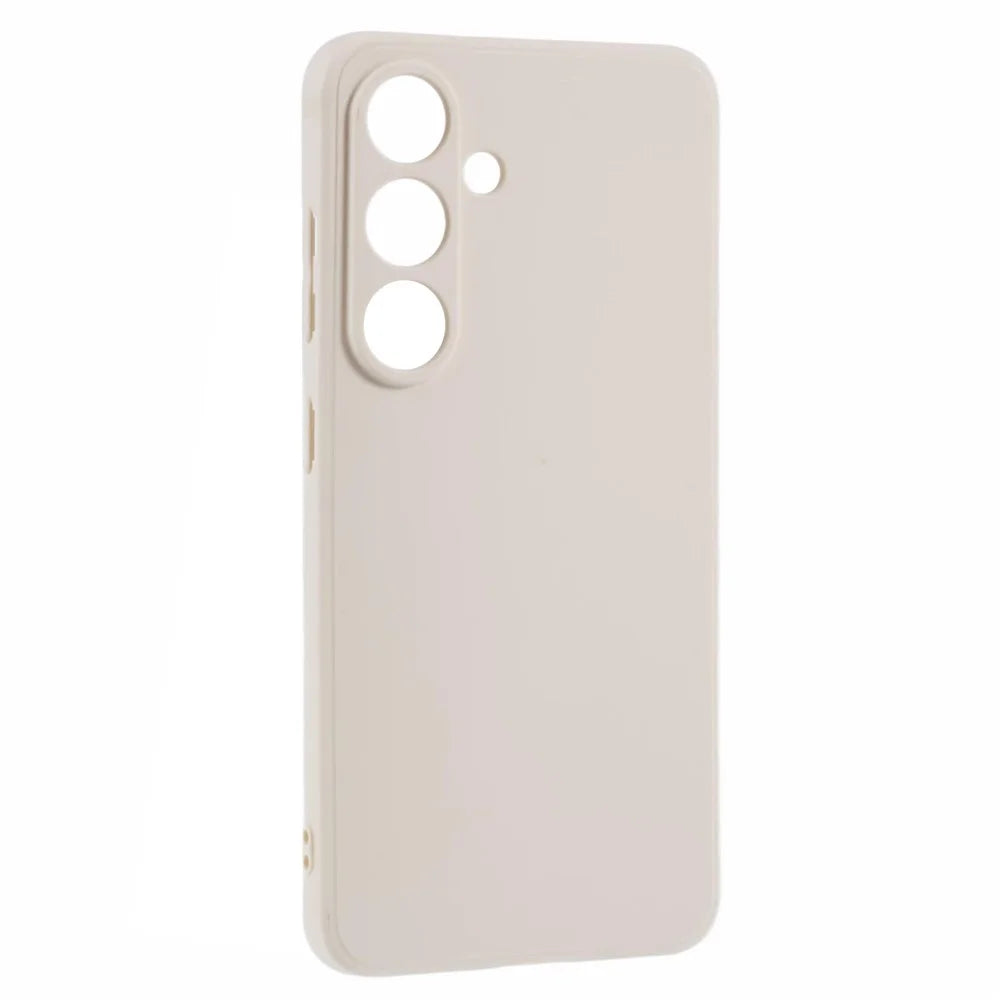 For Samsung Galaxy S25 Case Precise Cut-Outs Straight Edge TPU Shockproof Phone Cover - White - 3