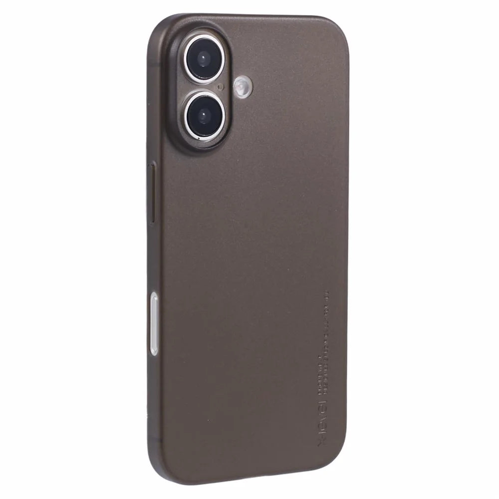 X-LEVEL For iPhone 16 Case Hard PP Matte Phone Cover 0.18mm Ultra-Thin - Transparent Black - 1