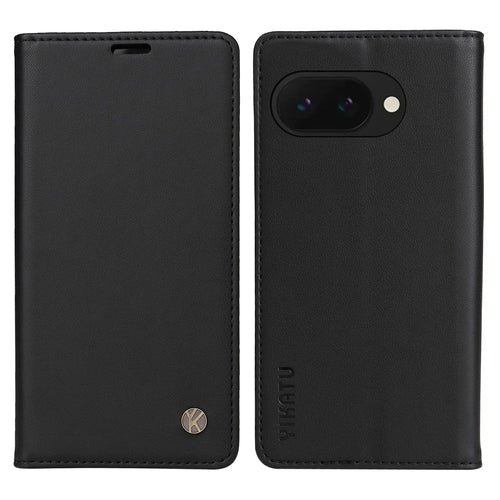 YIKATU YK-001 For Google Pixel 9a Case Stand Leather Phone Cover Strong Magnetic Closure - Black - 1