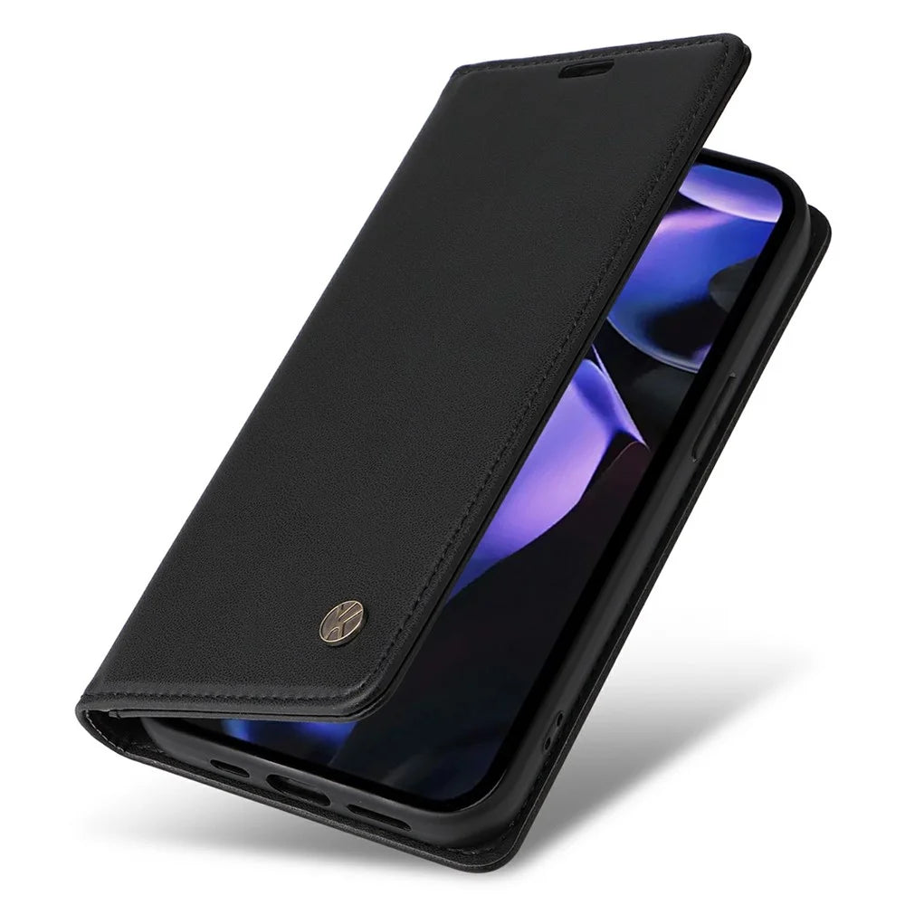 YIKATU YK-001 For Google Pixel 9a Case Stand Leather Phone Cover Strong Magnetic Closure - Black - 5
