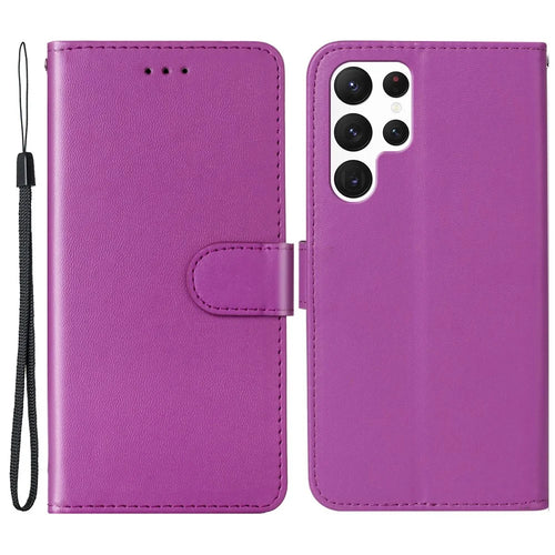 For Samsung Galaxy S25 Ultra Case with Card Holder PU Leather Flip Wallet Phone Cover - Purple - 1