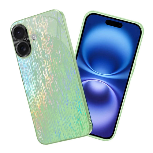 For iPhone 16 Back Cover Dazzling Color Style Shockproof Phone Case - Green - 1