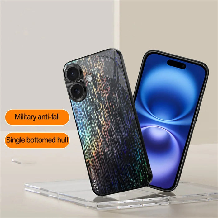 For iPhone 16 Plus Cover Dazzling Color Style Shockproof Phone Case - Black - 2