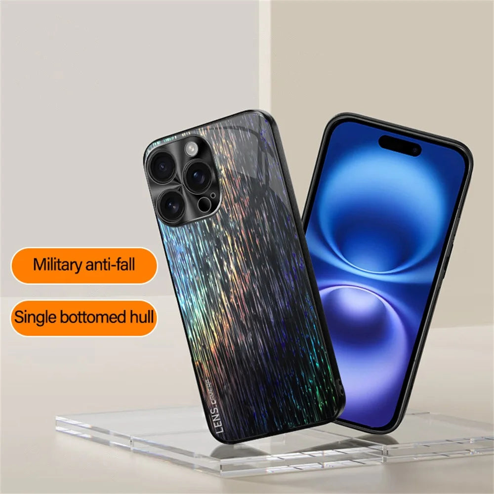 For iPhone 16 Pro Back Cover Dazzling Color Style Shockproof Phone Case - Black - 2