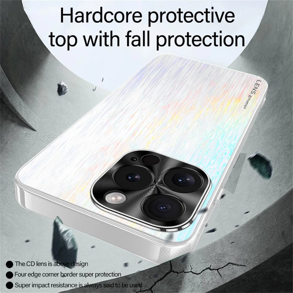 For iPhone 16 Pro Back Cover Dazzling Color Style Shockproof Phone Case - Black - 6
