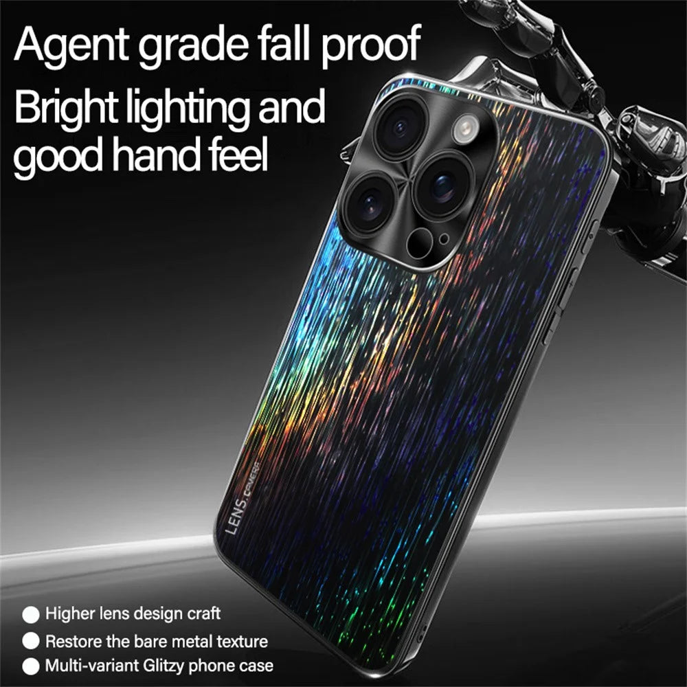 For iPhone 16 Pro Back Cover Dazzling Color Style Shockproof Phone Case - Black - 7
