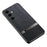 For Samsung Galaxy S25 Case Wood Texture Leather Coated TPU Phone Protective Cover - Black - 1