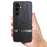 For Samsung Galaxy S25 Case Wood Texture Leather Coated TPU Phone Protective Cover - Black - 2