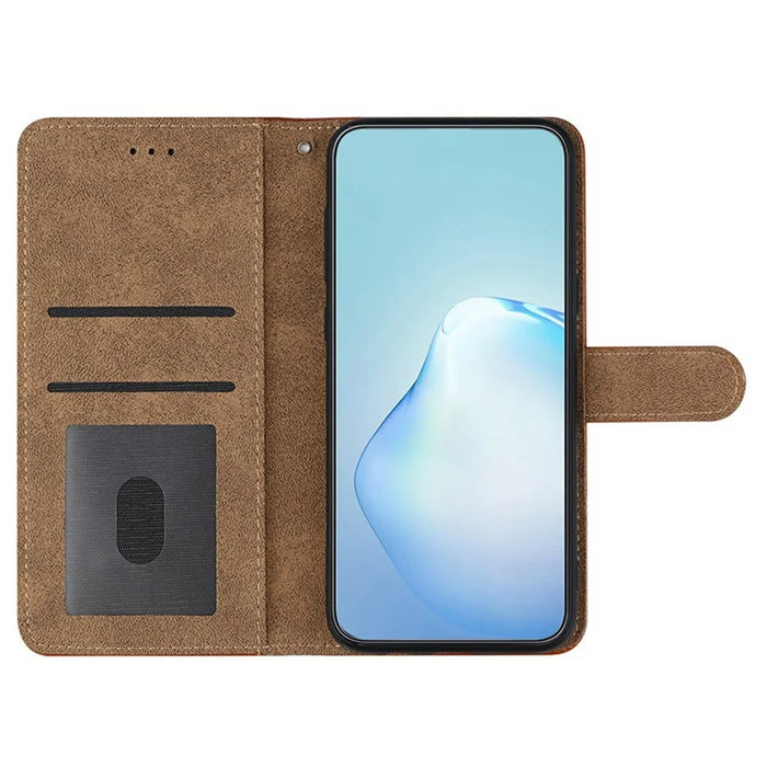 For Samsung Galaxy S25 Ultra Case Flip Leather Retro Phone Cover Lines Imprinted - Blue - 2