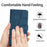 For Samsung Galaxy S25 Ultra Case Flip Leather Retro Phone Cover Lines Imprinted - Blue - 4