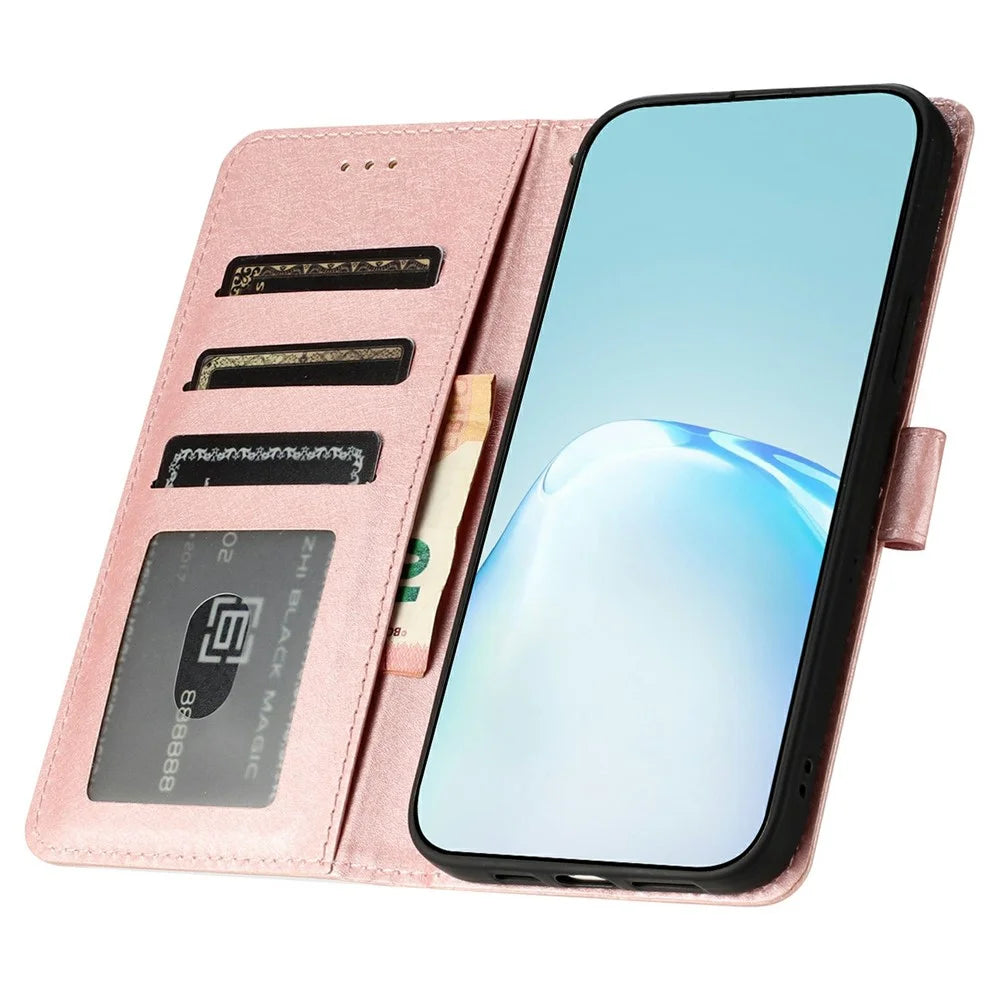 For Samsung Galaxy A36 5G Wallet Case Leather Folio Phone Cover Magnetic Clasp - Rose Gold - 3