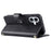 For iPhone 16 Crossbody Leather Case Ring Buckle Wallet Stand Rhombus Mobile Cover - Black - 4