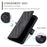 For iPhone 16 Crossbody Leather Case Ring Buckle Wallet Stand Rhombus Mobile Cover - Black - 5
