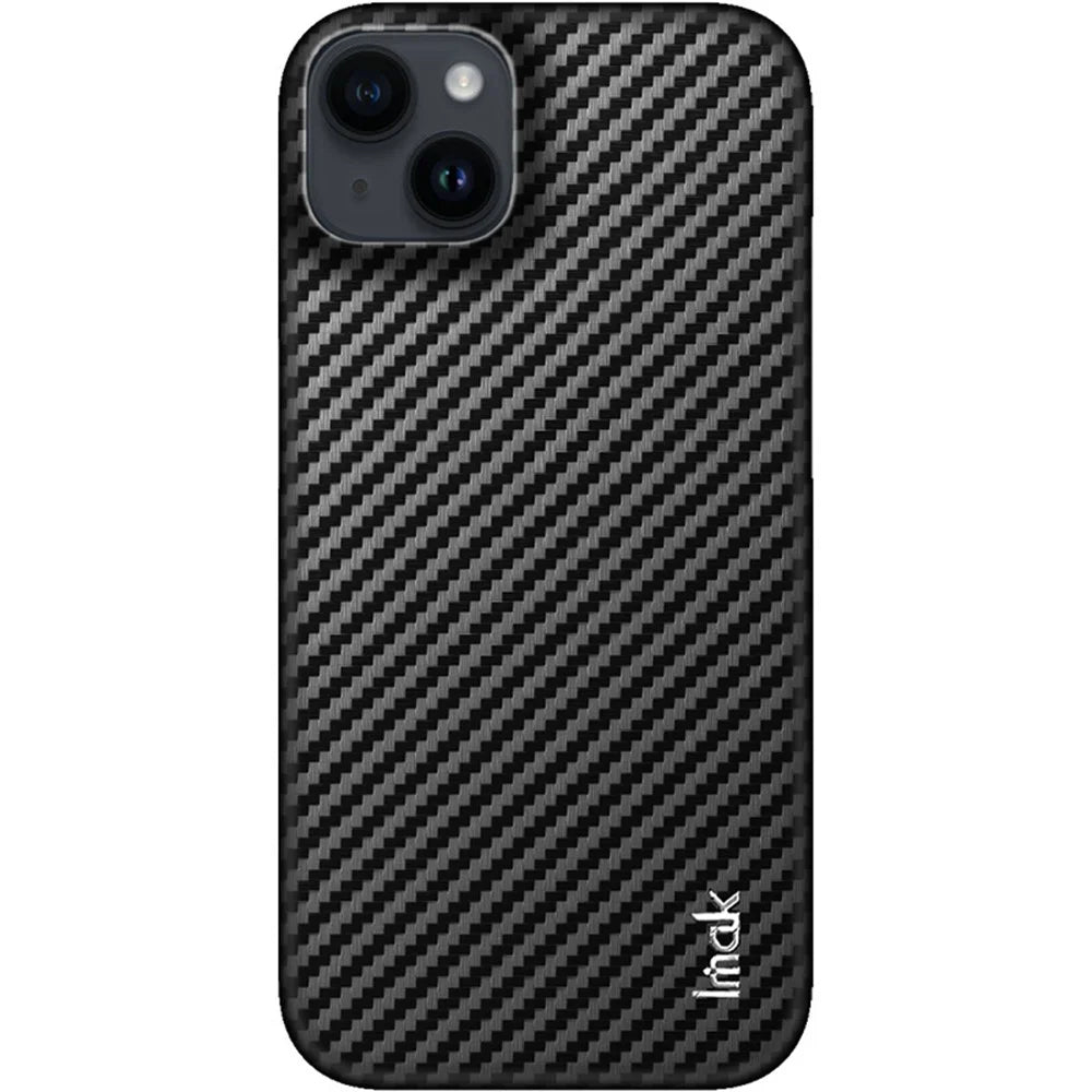 IMAK Ruiyi Series for iPhone 14 Carbon Fiber Texture PU Leather Coated PC Case Slim Back Cover - 2