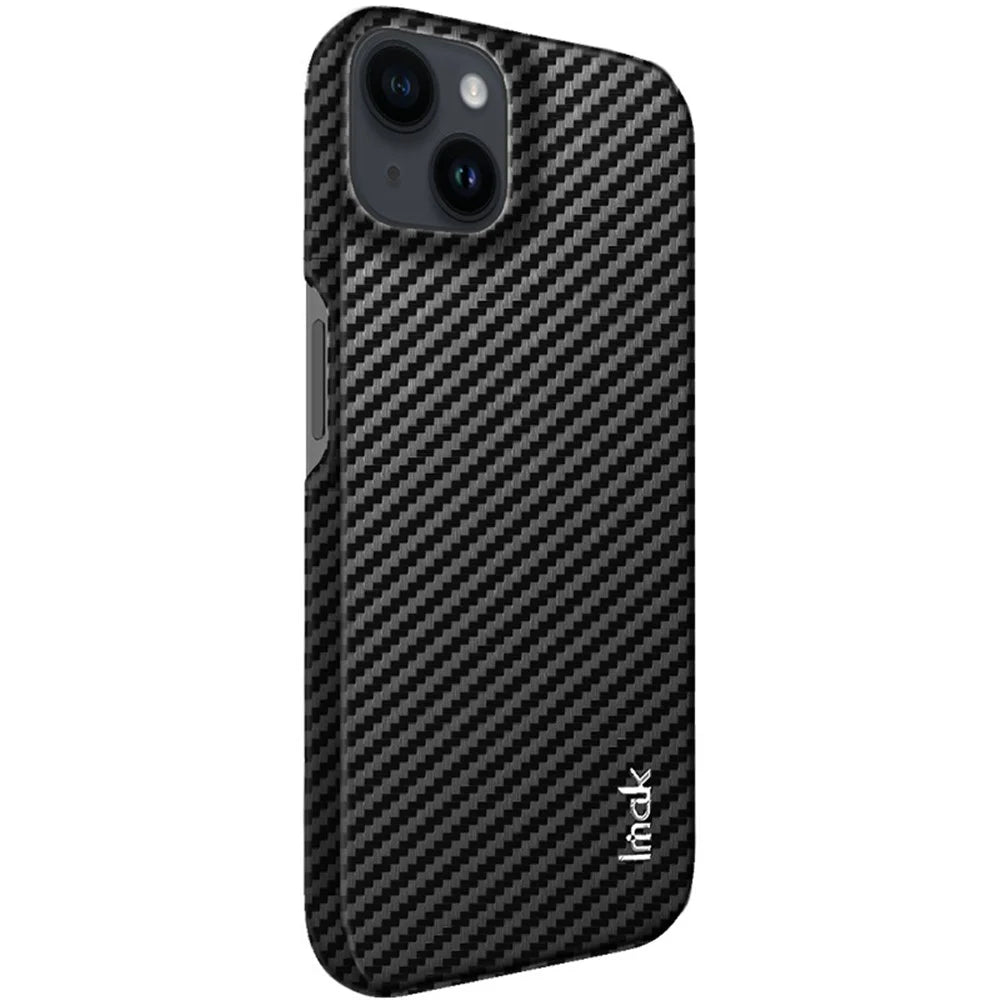 IMAK Ruiyi Series for iPhone 14 Carbon Fiber Texture PU Leather Coated PC Case Slim Back Cover - 3