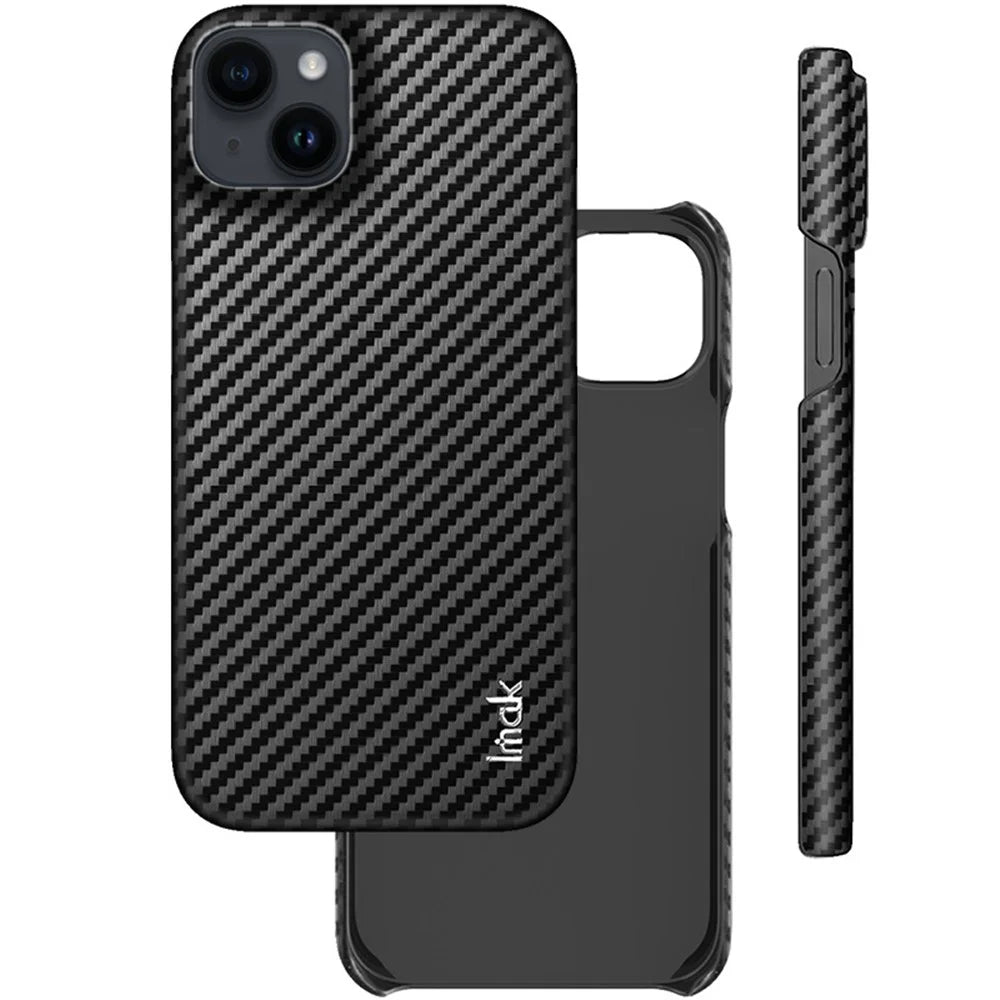 IMAK Ruiyi Series for iPhone 14 Carbon Fiber Texture PU Leather Coated PC Case Slim Back Cover - 7