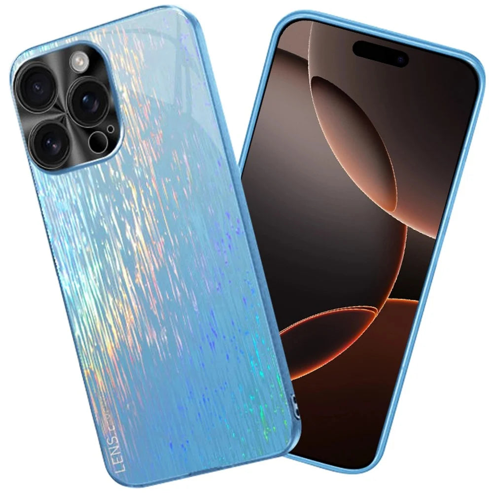 For iPhone 16 Pro Max Colorful Phone Case Ultra Slim Dropproof Hard PC Back Cover - Sky Blue - 1