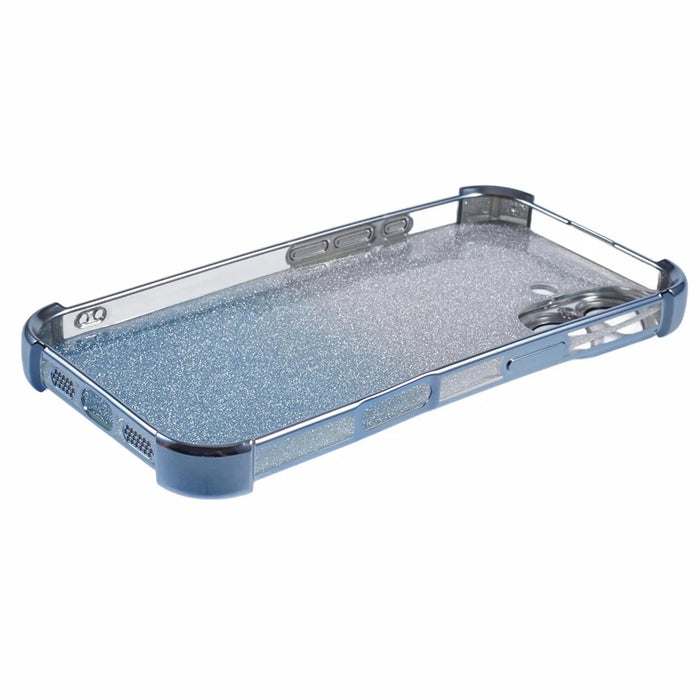 For iPhone 16 Case Glitter TPU Phone Cover Reinforced Corners - Blue - 4