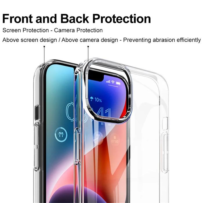 IMAK Air II Pro Crystal Clear Phone Case for iPhone 14 Plus Anti-Fall Shockproof Cover Hard PC Protective Case - 3
