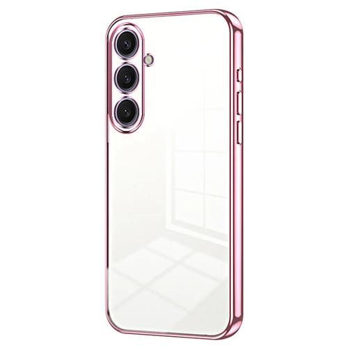 For Samsung Galaxy S25+ Case Electroplating Frame Soft TPU Phone Cover - Pink - 1