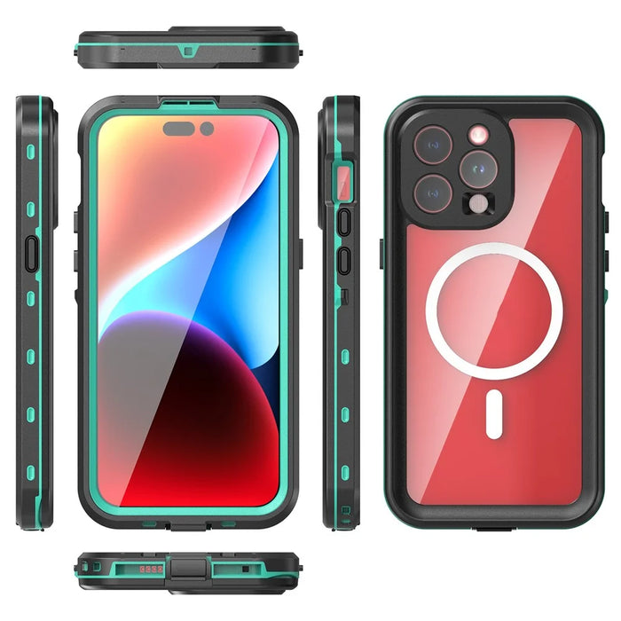 REDPEPPER Dot+ Series For iPhone 15 Pro Max Phone Case Compatible with MagSafe IP68 Waterproof Clear Phone Cover - Blue - 4