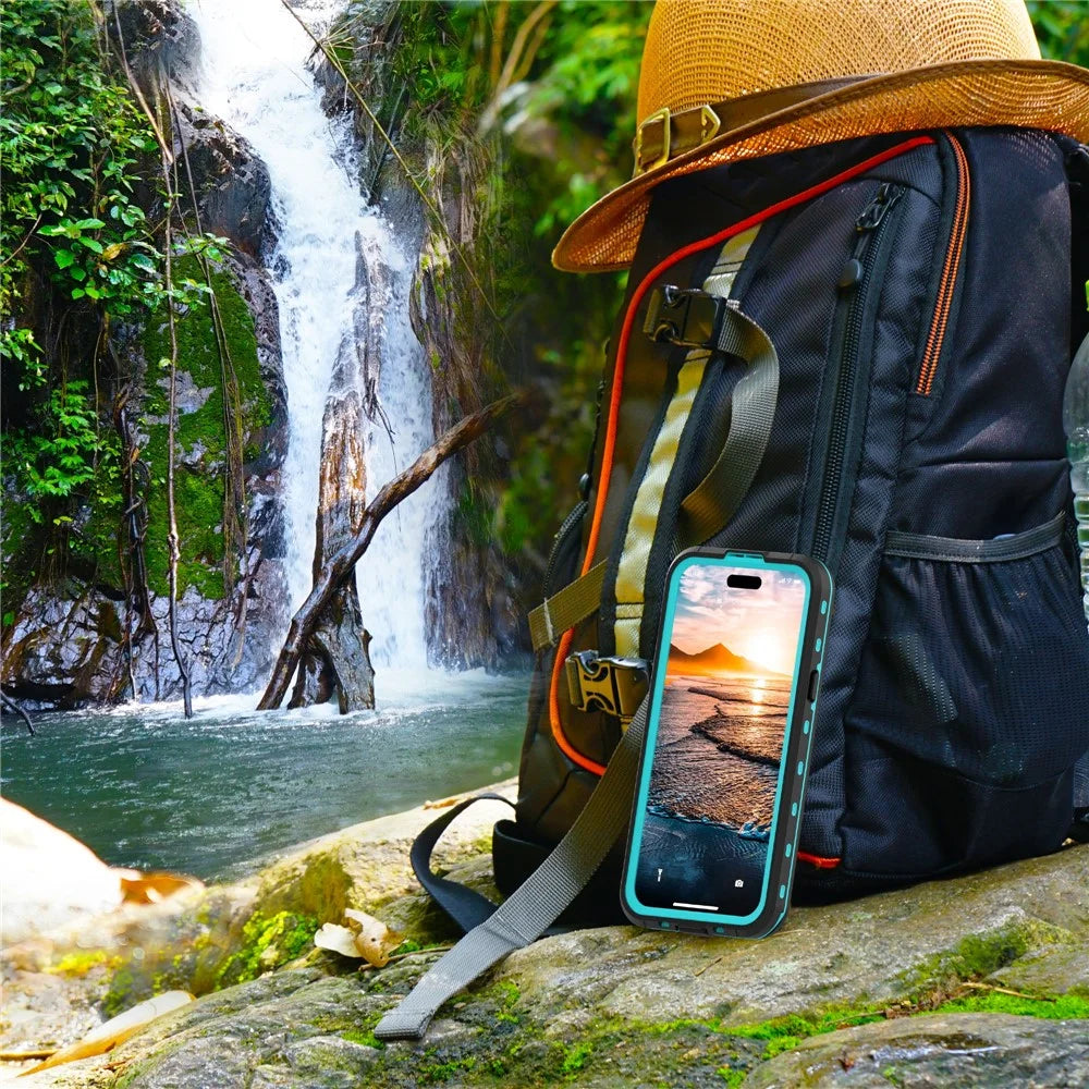 REDPEPPER Dot+ Series For iPhone 15 Plus Phone Case Compatible with MagSafe IP68 Waterproof Clear Phone Cover - Blue - 6