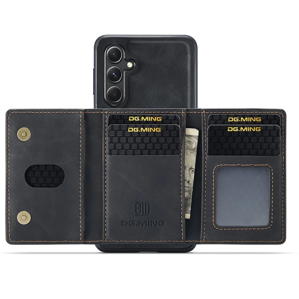DG.MING M2 Series for Samsung Galaxy S25 Case PU+PC+TPU Phone Cover Detachable Wallet - Black - 5