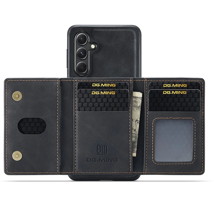 DG.MING M2 Series for Samsung Galaxy S25 Case PU+PC+TPU Phone Cover Detachable Wallet - Black - 5