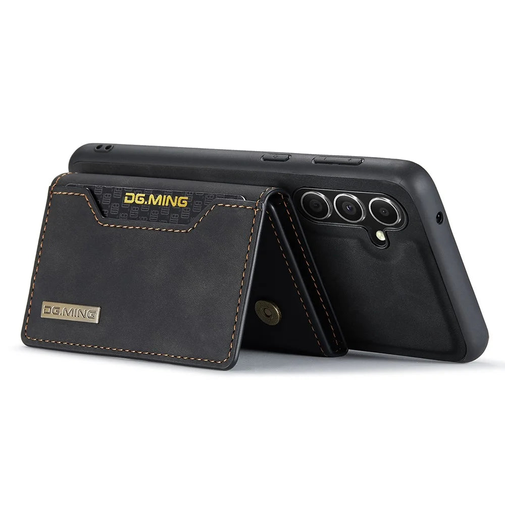 DG.MING M2 Series for Samsung Galaxy S25 Case PU+PC+TPU Phone Cover Detachable Wallet - Black - 7