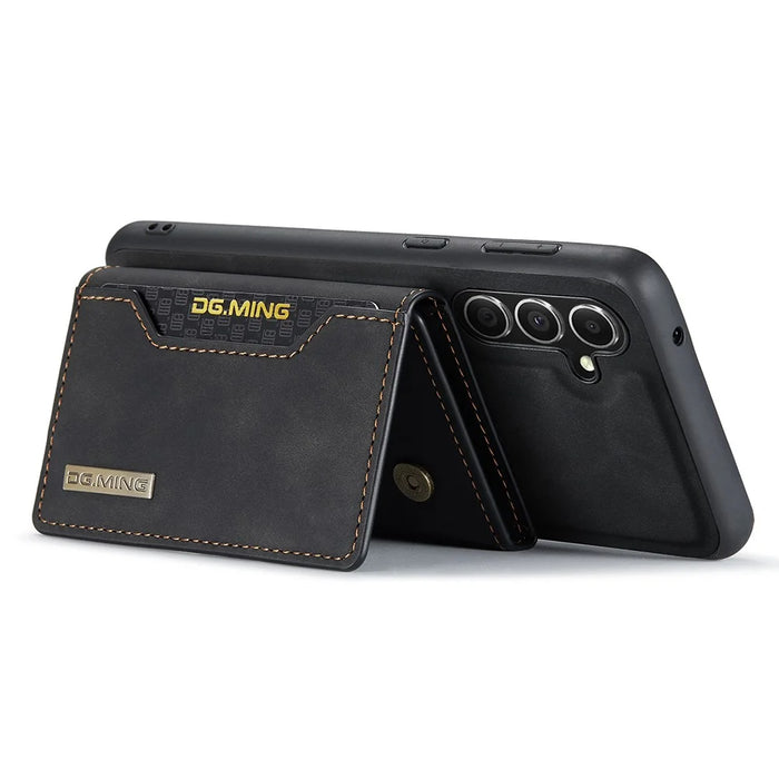 DG.MING M2 Series for Samsung Galaxy S25 Case PU+PC+TPU Phone Cover Detachable Wallet - Black - 7