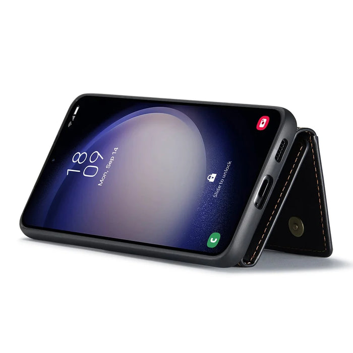 DG.MING M2 Series for Samsung Galaxy S25+ Case PU+PC+TPU Phone Cover Detachable Wallet - Black - 6