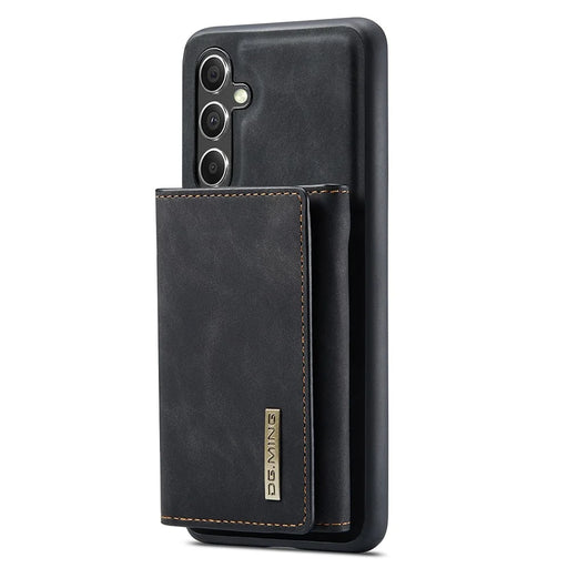 DG.MING M1 Series for Samsung Galaxy S25+ Case Kickstand PU Phone Cover with Detachable Wallet - Black - 2