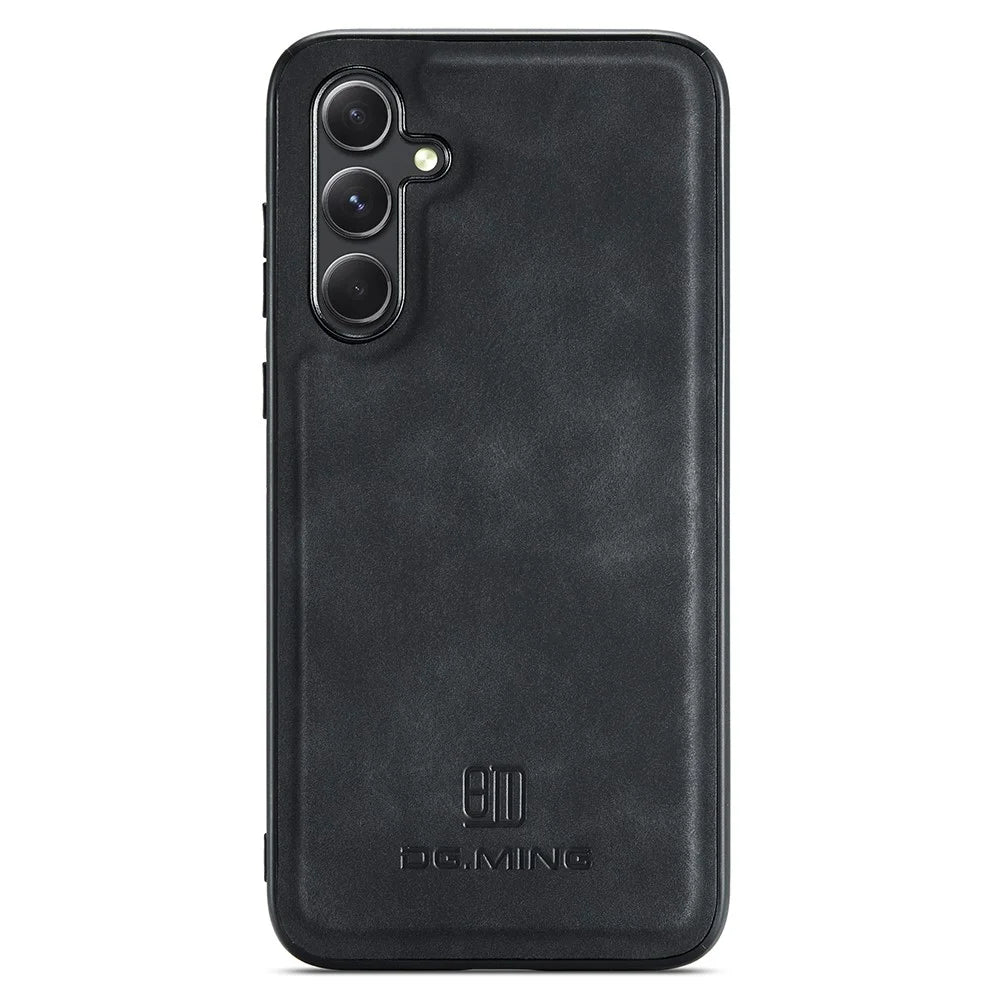 DG.MING M1 Series for Samsung Galaxy S25+ Case Kickstand PU Phone Cover with Detachable Wallet - Black - 4