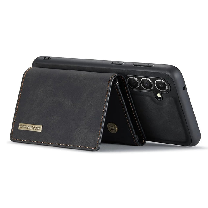 DG.MING M1 Series for Samsung Galaxy S25+ Case Kickstand PU Phone Cover with Detachable Wallet - Black - 7