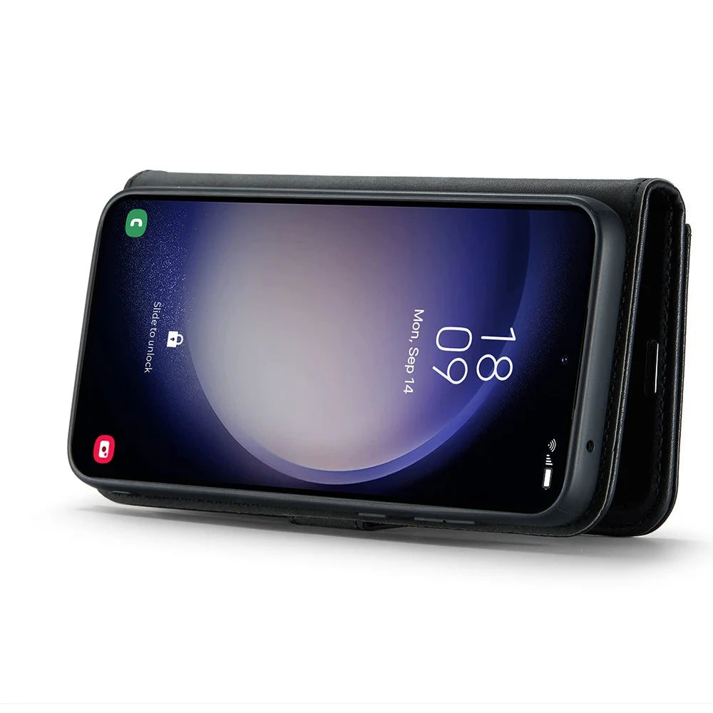 DG.MING for Samsung Galaxy S25+ Case Detachable Split Leather Phone Cover - Black - 3