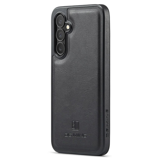 DG.MING For Samsung Galaxy S25 Case Anti-Drop Leather Coated PC+TPU Phone Back Cover - Black - 1