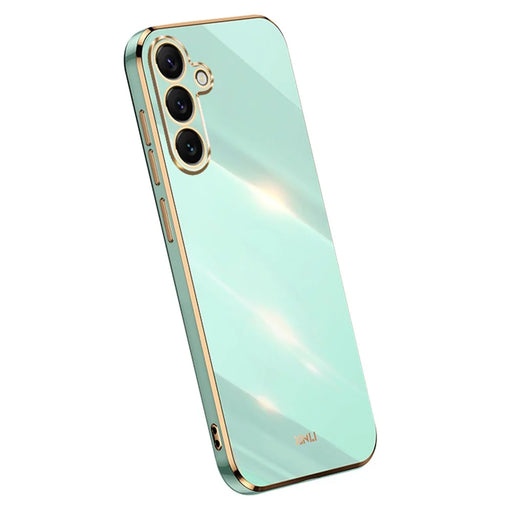 XINLI For Samsung Galaxy S25+ Case TPU Phone Cover with Electroplating Frame - Cyan - 1
