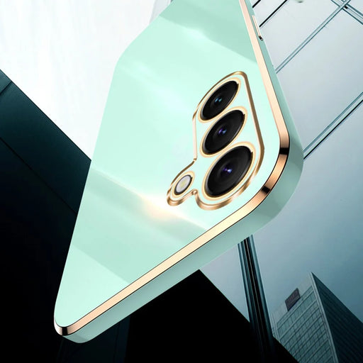 XINLI For Samsung Galaxy S25+ Case TPU Phone Cover with Electroplating Frame - Cyan - 2