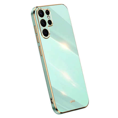 XINLI For Samsung Galaxy S25 Ultra Case TPU Phone Cover with Electroplating Frame - Cyan - 1