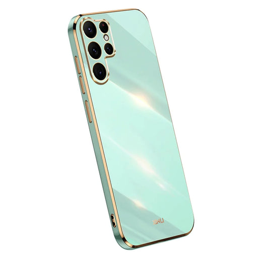 XINLI For Samsung Galaxy S25 Ultra Case TPU Phone Cover with Electroplating Frame - Cyan - 1