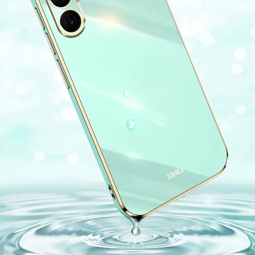 XINLI For Samsung Galaxy S25 Ultra Case TPU Phone Cover with Electroplating Frame - Cyan - 2
